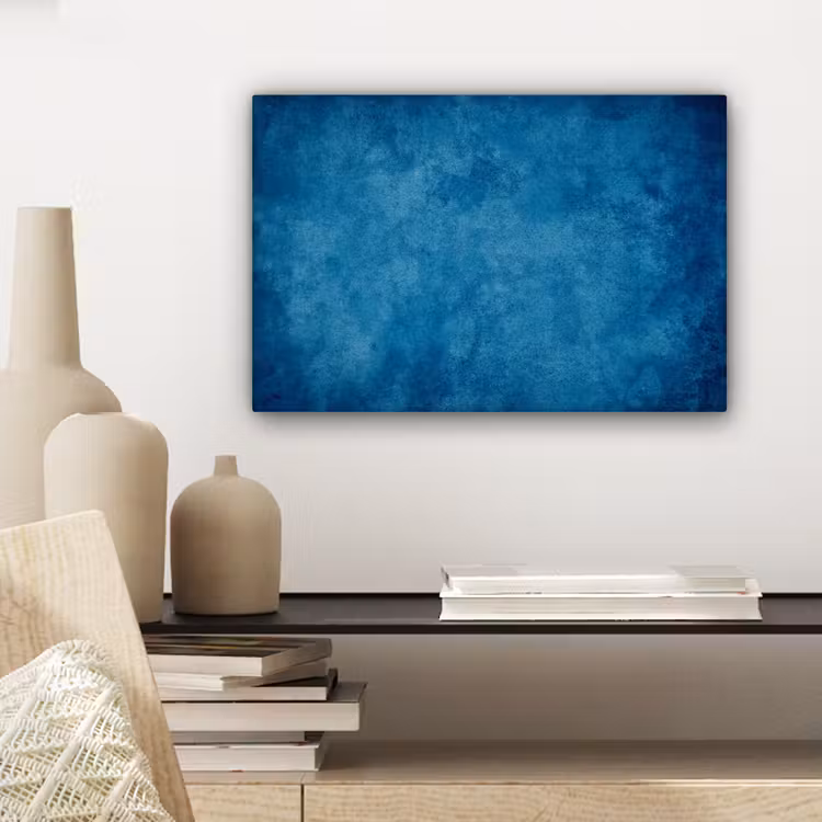 Canvas schilderij - Beton - Blauw - Vintage - Structuur - Industrieel — 5