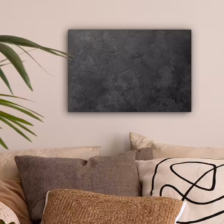 Canvas schilderij - Beton - Structuur - Industrieel - Zwart - Grijs — 2
