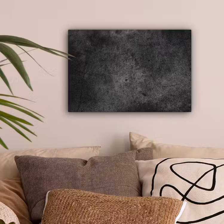 Canvas schilderij - Beton - Structuur - Retro - Zwart - Grijs - Rustiek — 2