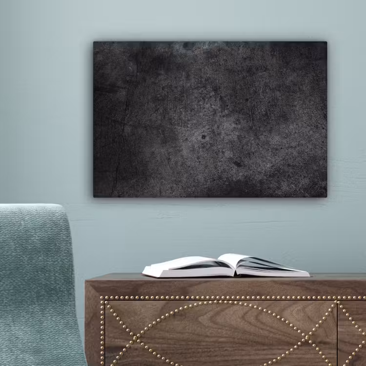 Canvas schilderij - Beton - Structuur - Retro - Zwart - Grijs - Rustiek — 4