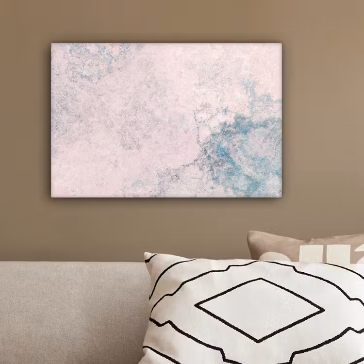 Canvas schilderij - Cement - Beton - Retro - Industrieel - Wit - Blauw — 3