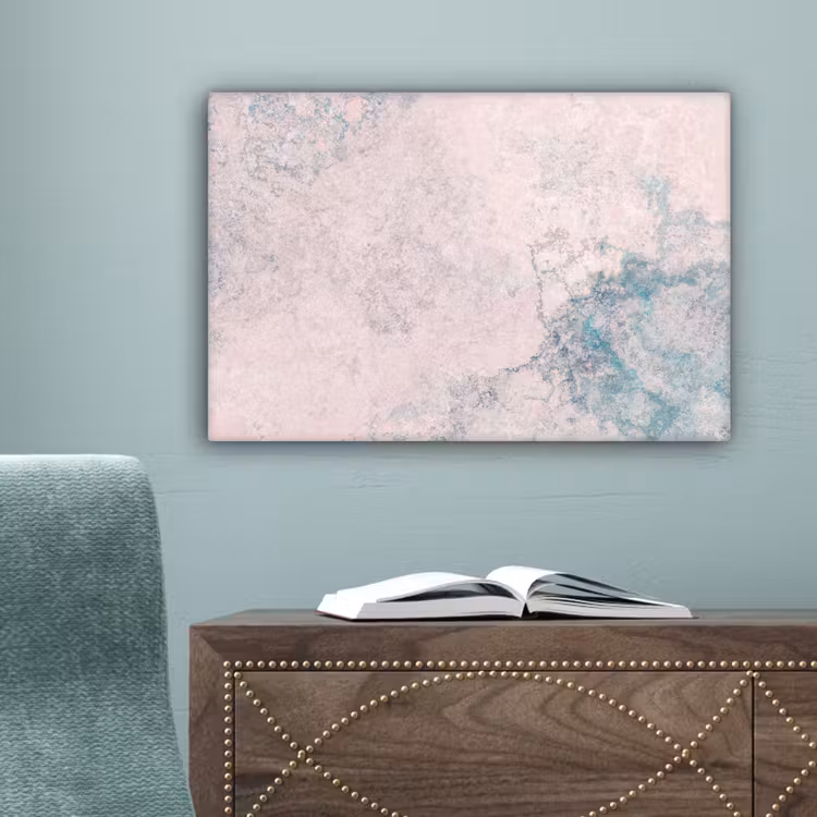 Canvas schilderij - Cement - Beton - Retro - Industrieel - Wit - Blauw — 4