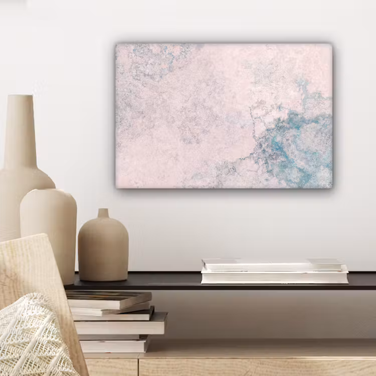 Canvas schilderij - Cement - Beton - Retro - Industrieel - Wit - Blauw — 5