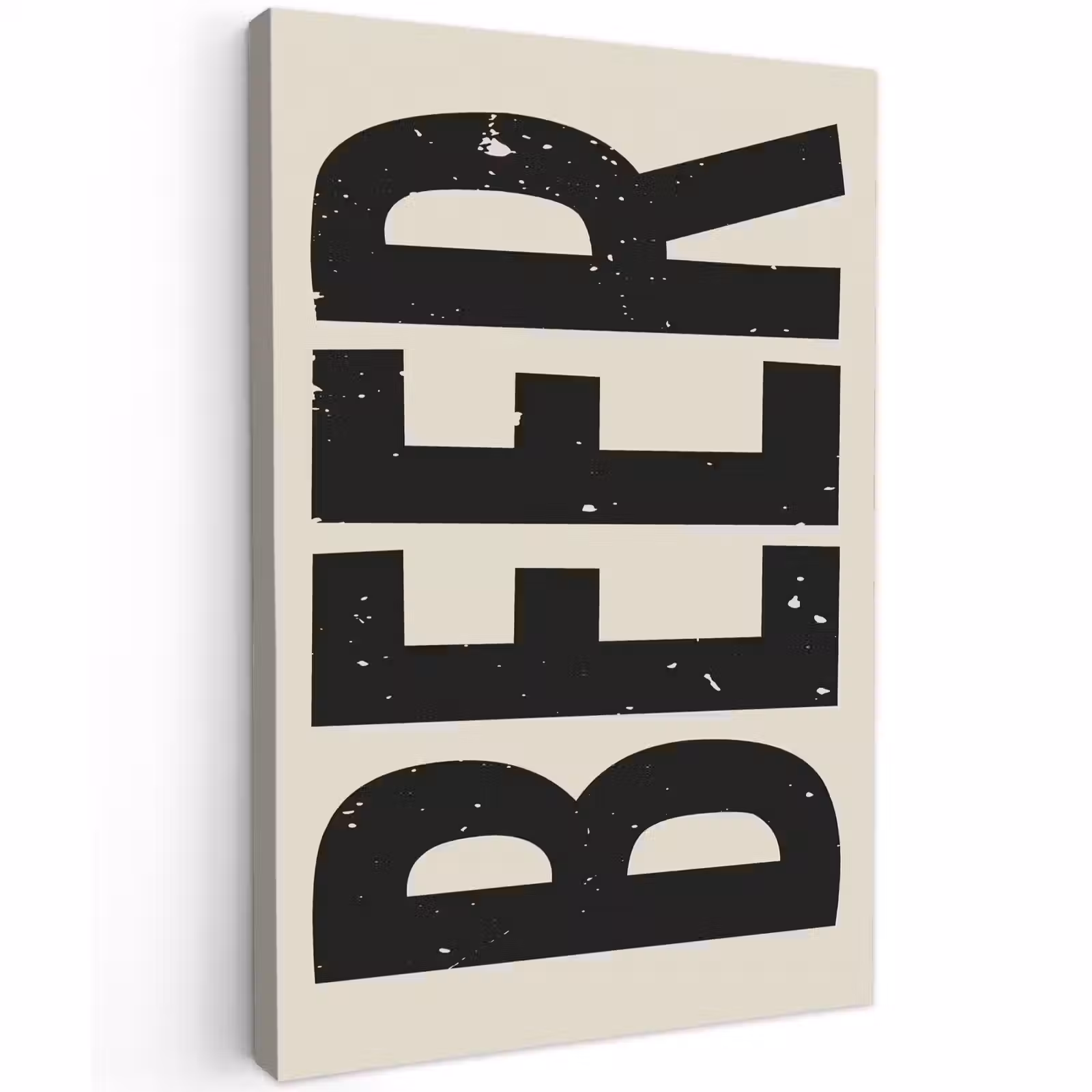 Canvas schilderij - Beer - Vintage - Zwart - Beige — 1