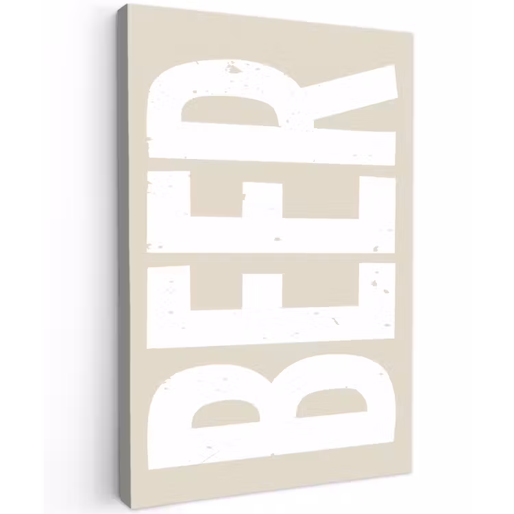 Canvas schilderij - Beer - Japandi - Beige - Decoratie — 1
