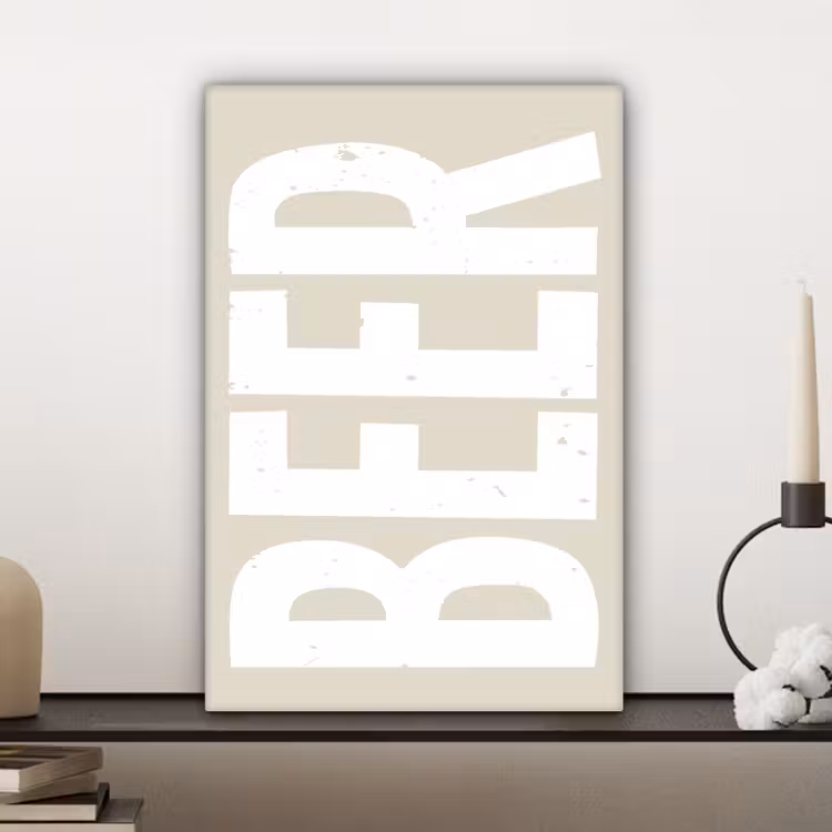 Canvas schilderij - Beer - Japandi - Beige - Decoratie — 5