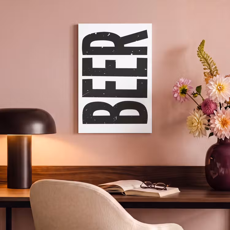 Canvas schilderij - Bier - Japandi - Decoratie - Zwart — 4
