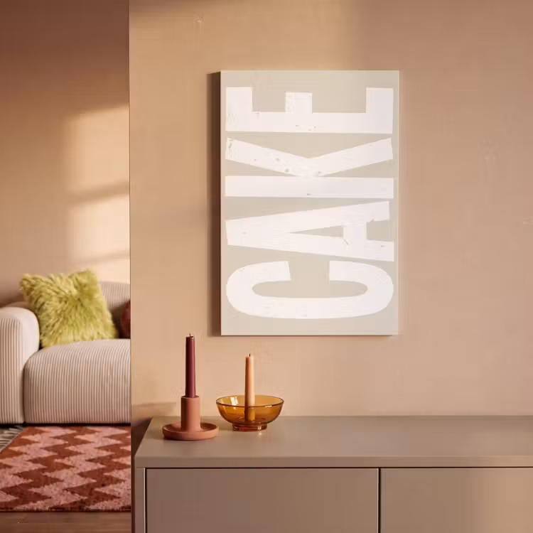Canvas schilderij - Cake - Woord - Japandi - Wit — 2