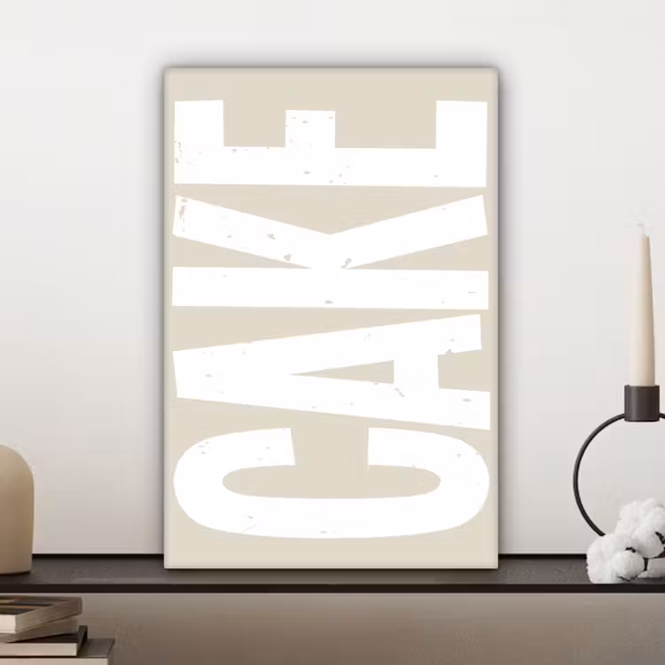 Canvas schilderij - Cake - Woord - Japandi - Wit — 5