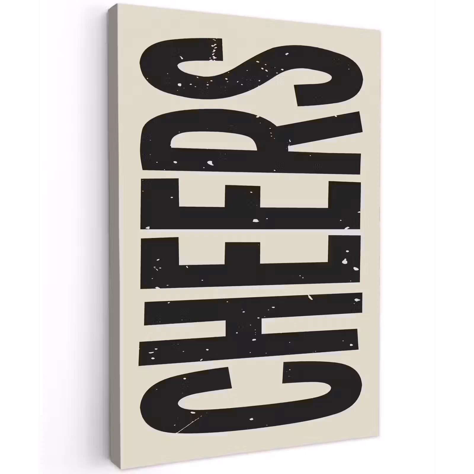 Canvas schilderij - Cheers - Japandi - Zwart - Letters — 1