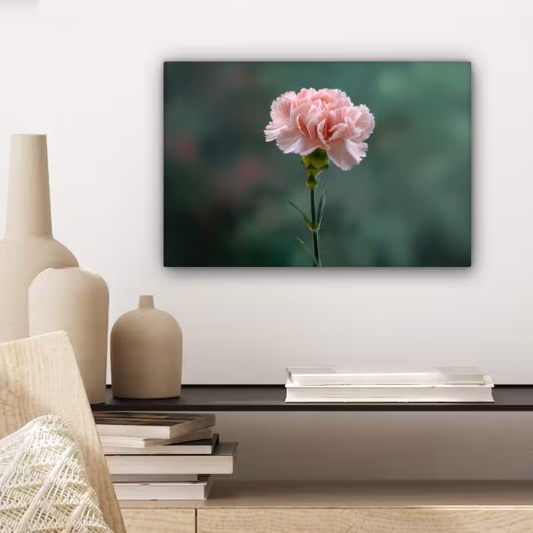 Canvas schilderij - Anjer - Roze - Bloemblaadjes — 5