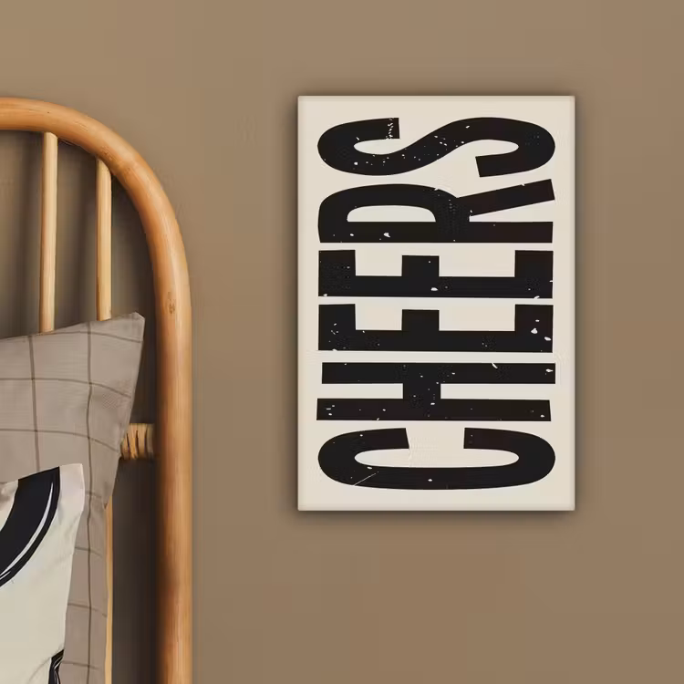 Canvas schilderij - Cheers - Japandi - Zwart - Letters — 3