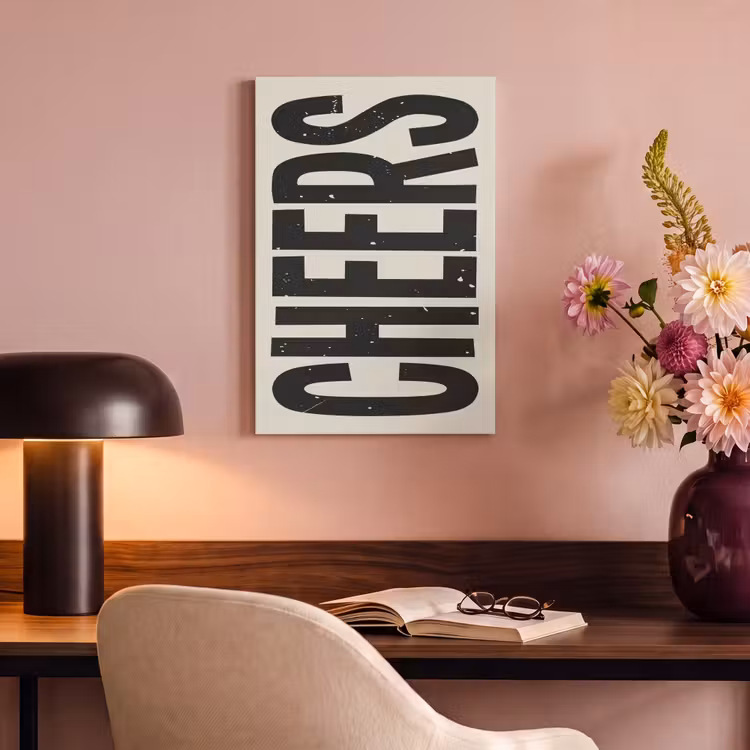 Canvas schilderij - Cheers - Japandi - Zwart - Letters — 4