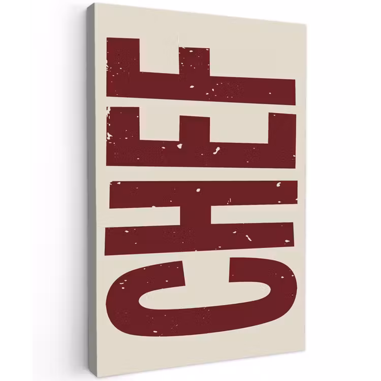 Canvas schilderij - Chef - Rood - Japandi - Vintage — 1
