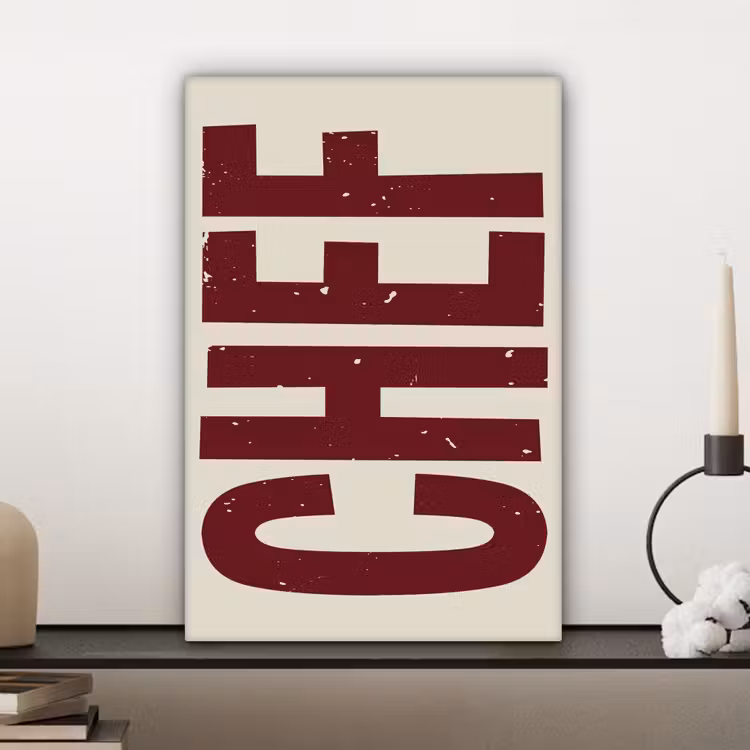 Canvas schilderij - Chef - Rood - Japandi - Vintage — 5