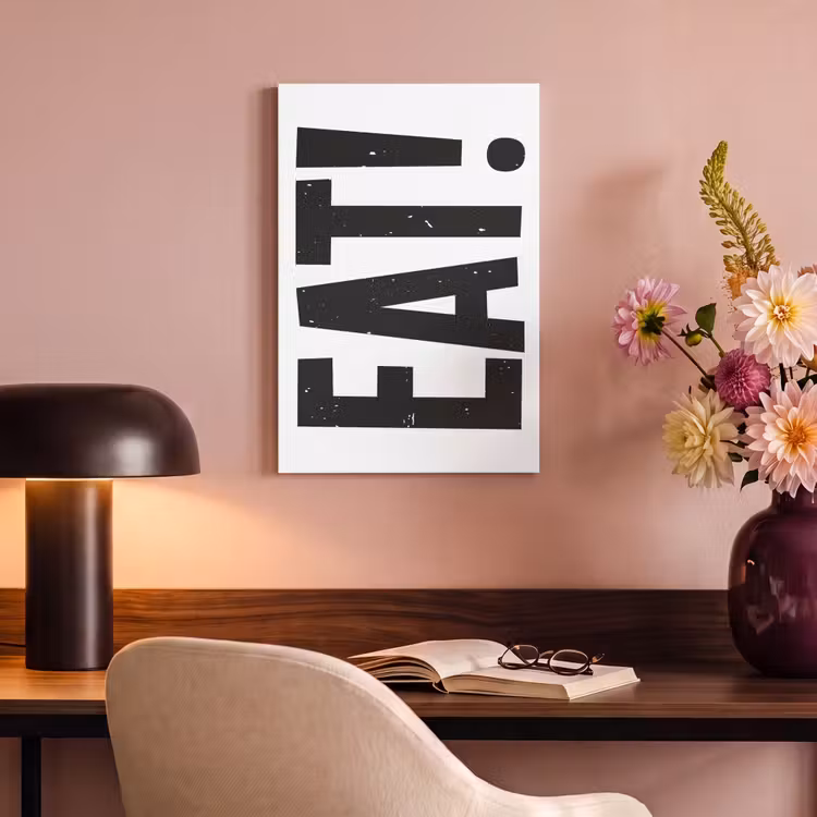 Canvas schilderij - Decoratie - Eten - Zwart - Wit — 4