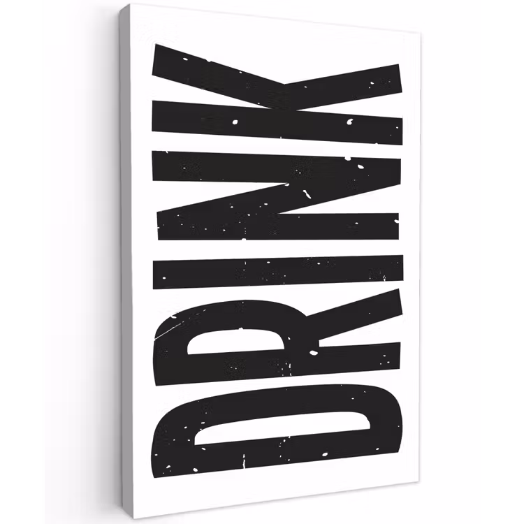 Canvas schilderij - Drink - Zwart - Wit - Decoratie — 1
