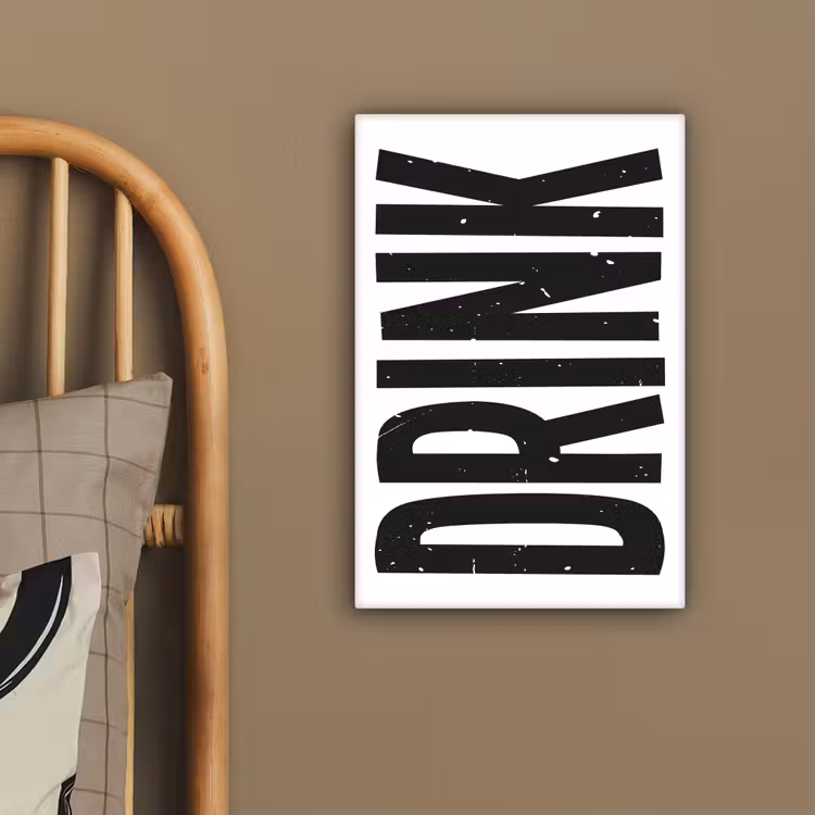 Canvas schilderij - Drink - Zwart - Wit - Decoratie — 3