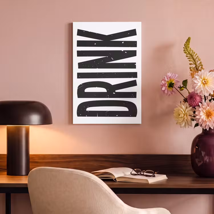 Canvas schilderij - Drink - Zwart - Wit - Decoratie — 4
