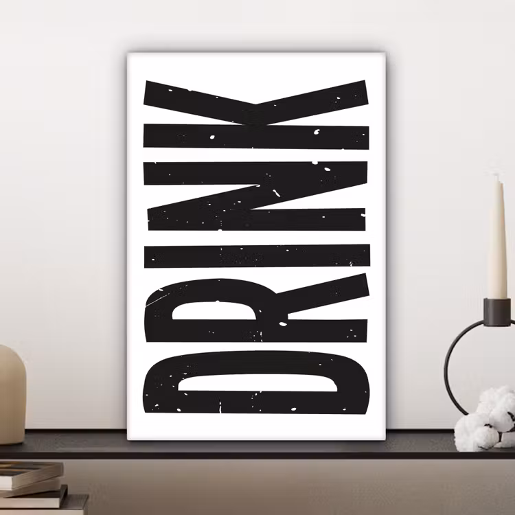 Canvas schilderij - Drink - Zwart - Wit - Decoratie — 5