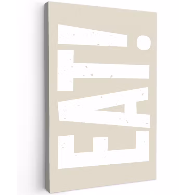Canvas schilderij - Eten - Decoratie - Beige - Wit — 1