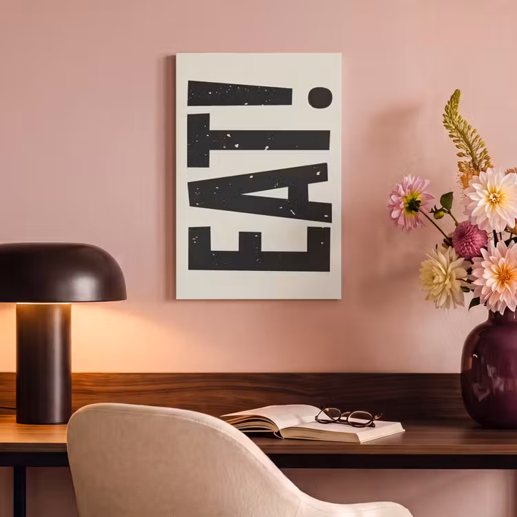 Canvas schilderij - Eten - zwart - Japandi - Wit — 4