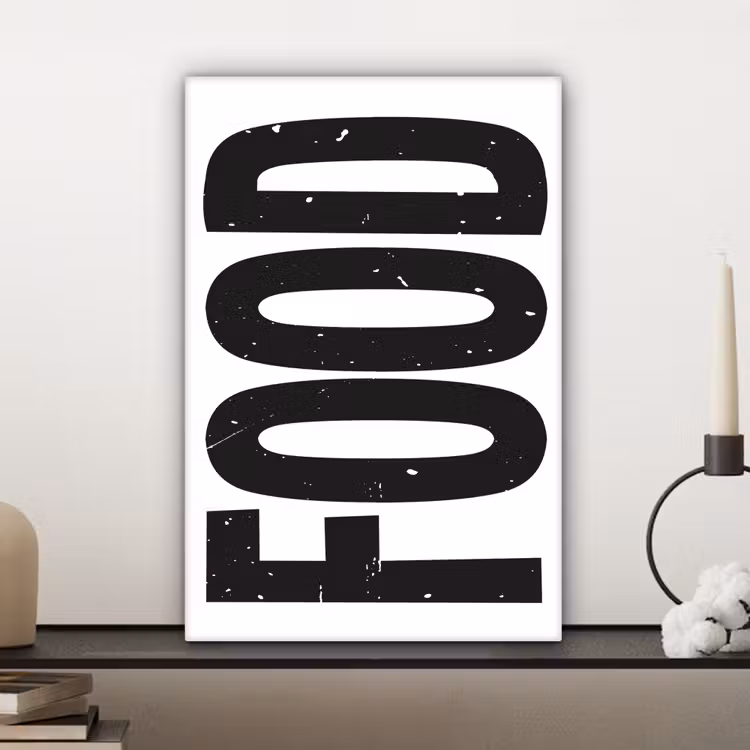 Canvas schilderij - Food - Zwart - Wit - Decoratie — 5