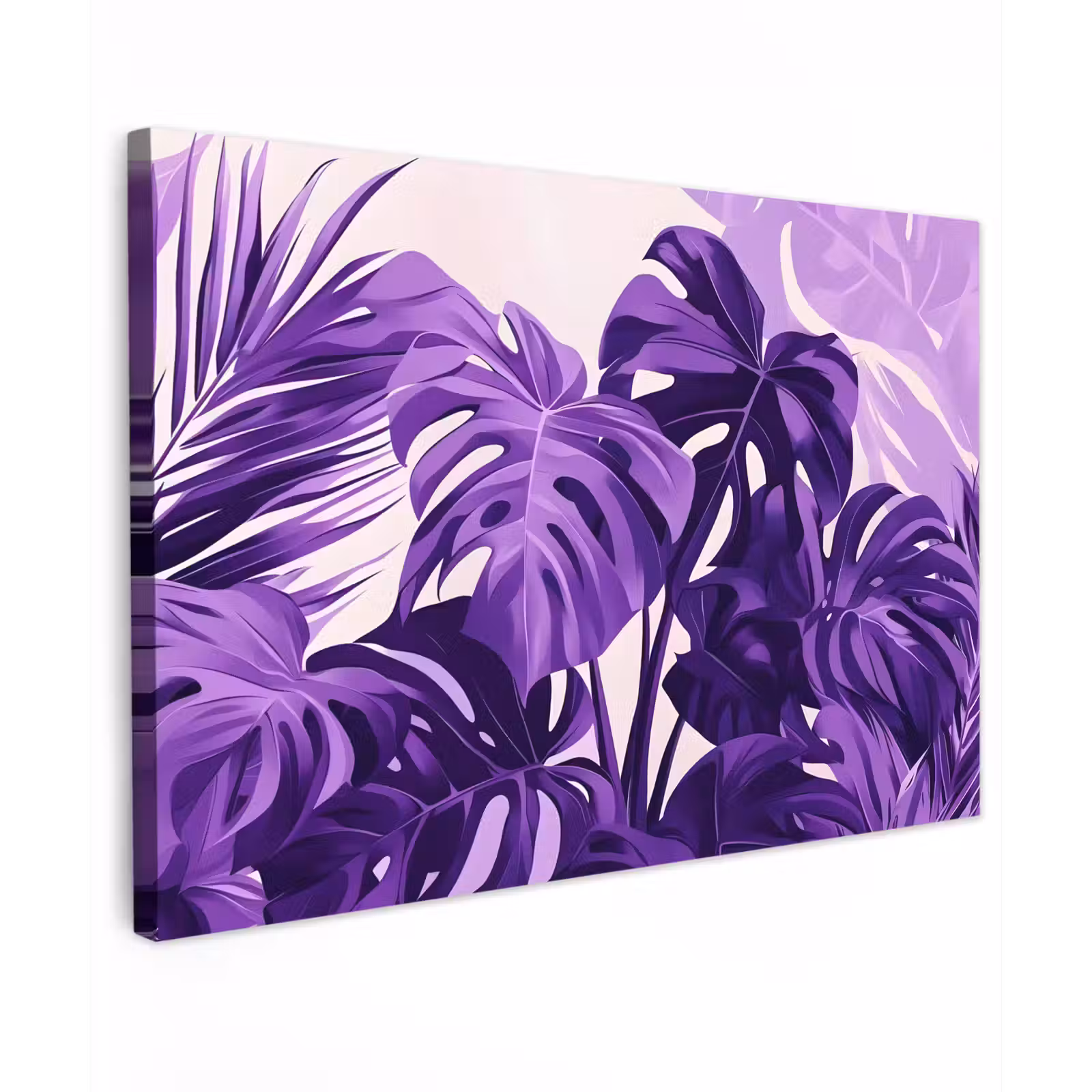 Canvas schilderij - Bladeren - Paars - Tropisch - Abstract — 1