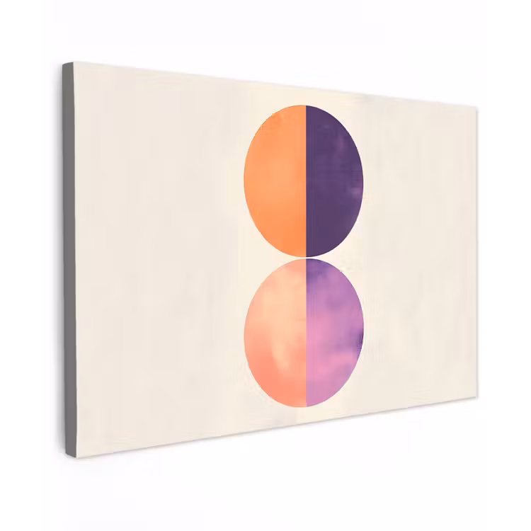 Canvas schilderij - Abstract - Cirkels - Paars — 1