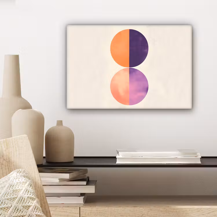 Canvas schilderij - Abstract - Cirkels - Paars — 5