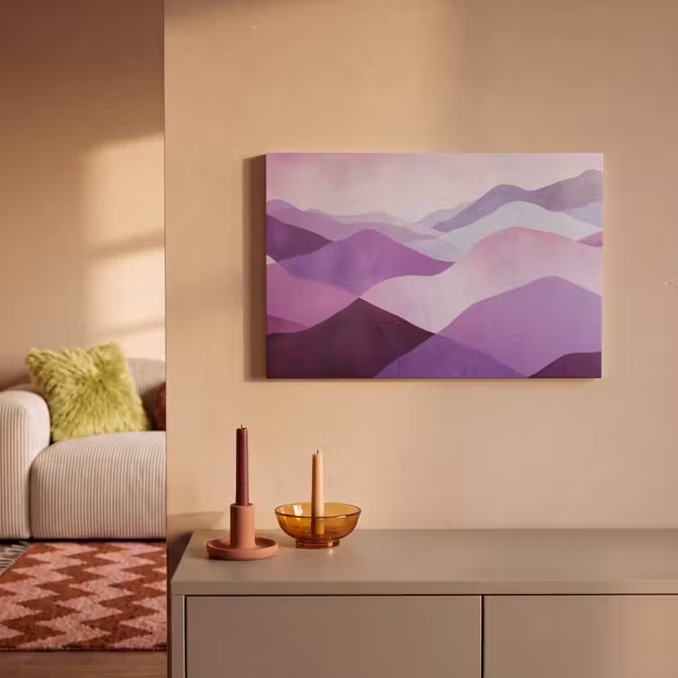 Canvas schilderij - Abstract - Heuvels - Landschap - Paars — 2