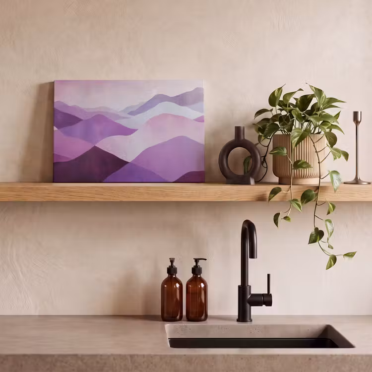 Canvas schilderij - Abstract - Heuvels - Landschap - Paars — 3