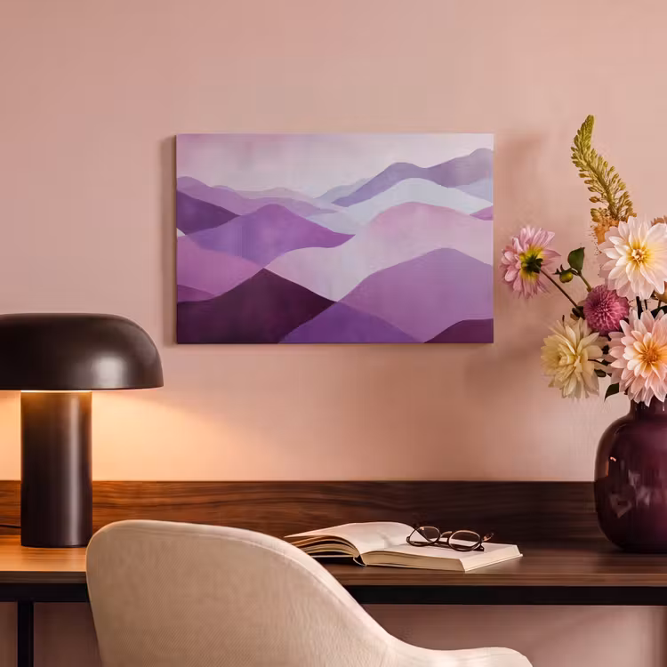 Canvas schilderij - Abstract - Heuvels - Landschap - Paars — 4