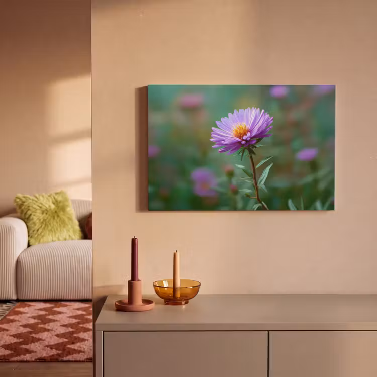 Canvas schilderij - Aster - Paars - Bloem - Blaadjes — 2