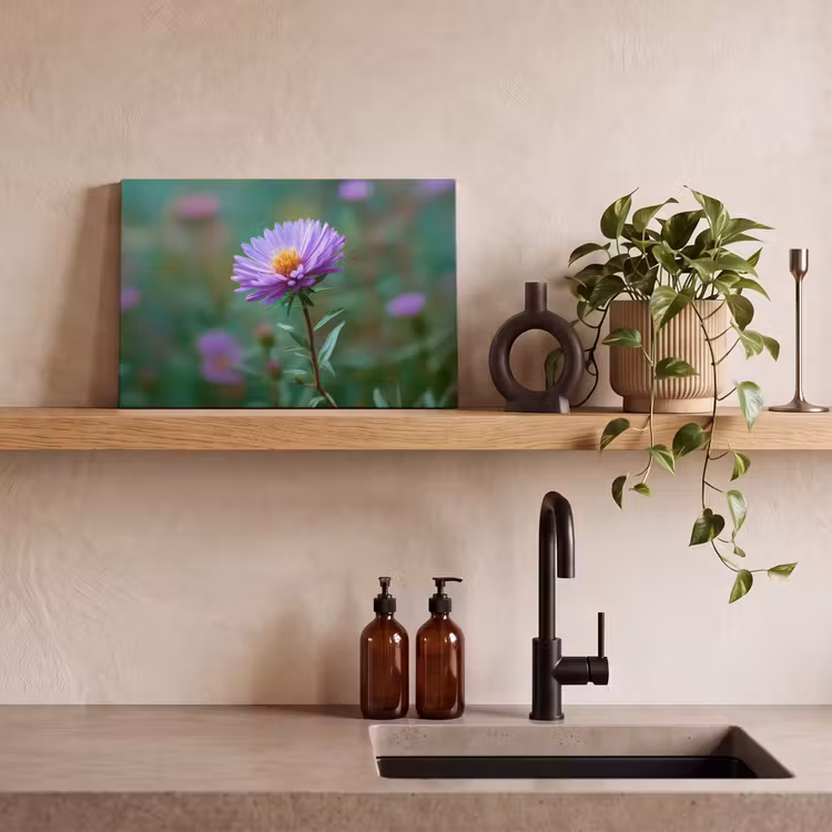 Canvas schilderij - Aster - Paars - Bloem - Blaadjes — 3