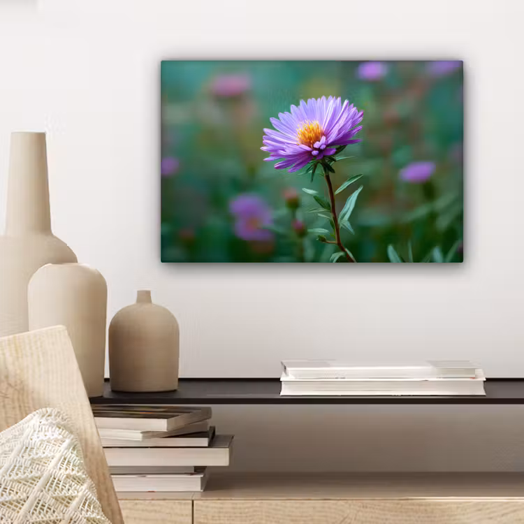 Canvas schilderij - Aster - Paars - Bloem - Blaadjes — 5