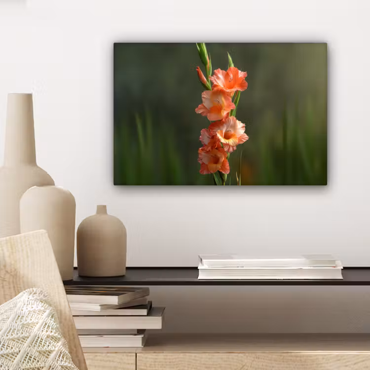 Canvas schilderij - Bloem - Gladiolen - Zalmroze — 5