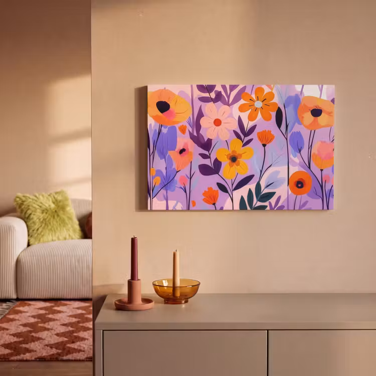 Canvas schilderij - Bloemen - Kleurrijk - Bladeren — 2