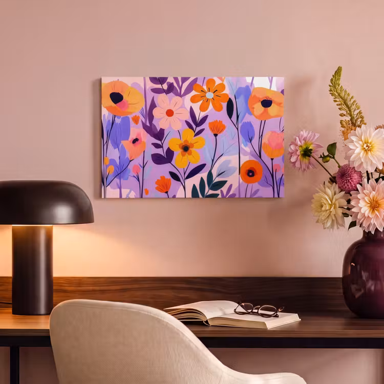 Canvas schilderij - Bloemen - Kleurrijk - Bladeren — 4