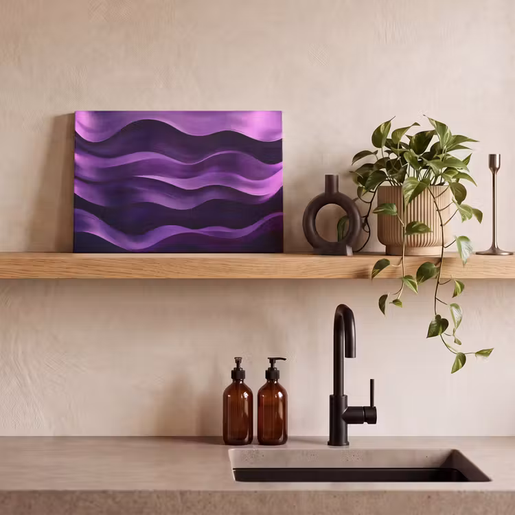 Canvas schilderij - Golven - Abstract - Paars — 3