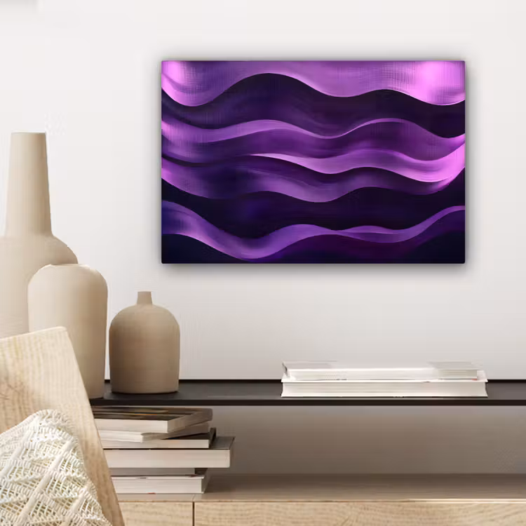 Canvas schilderij - Golven - Abstract - Paars — 5