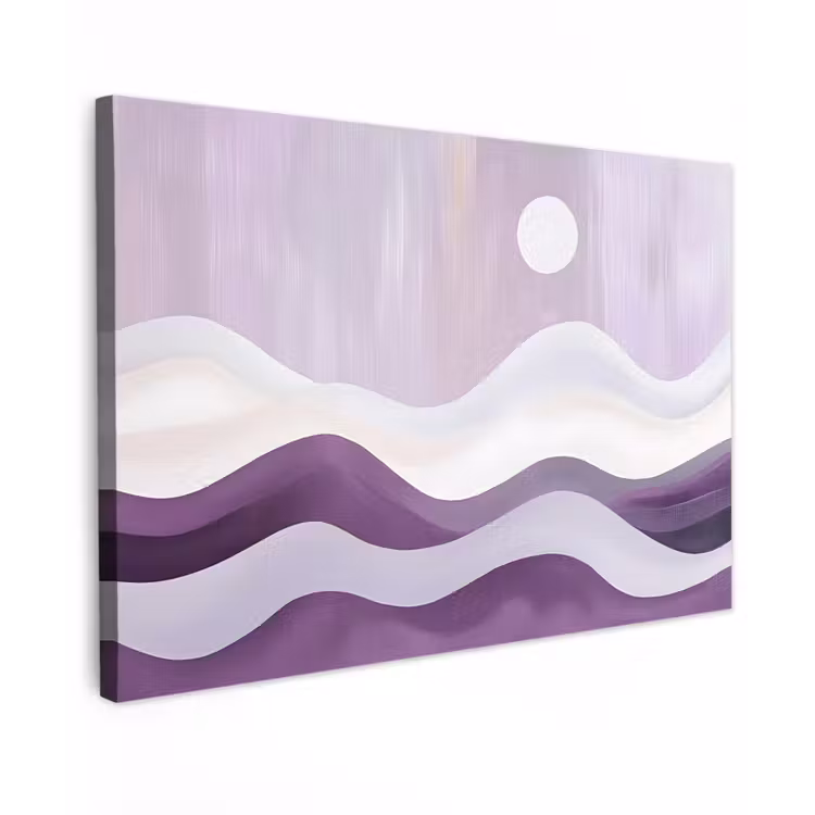 Canvas schilderij - Golven - Heuvels - Abstract - Paars — 1