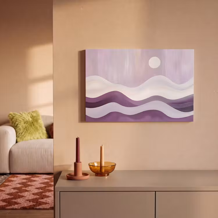 Canvas schilderij - Golven - Heuvels - Abstract - Paars — 2