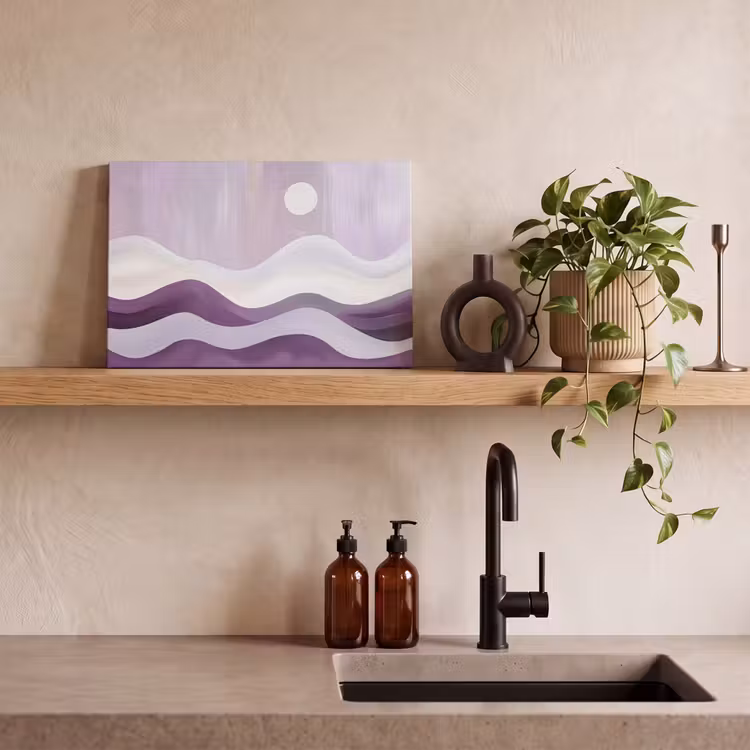 Canvas schilderij - Golven - Heuvels - Abstract - Paars — 3