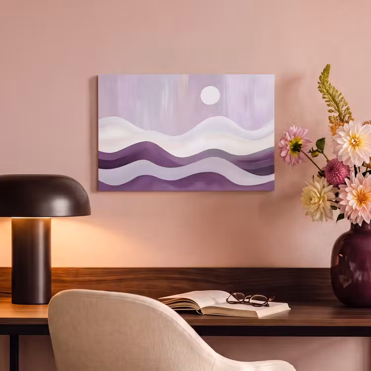Canvas schilderij - Golven - Heuvels - Abstract - Paars — 4