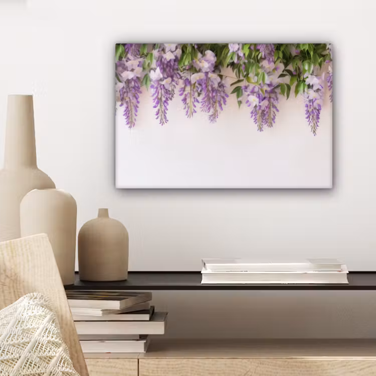 Canvas schilderij - Blauwe regen - Bloemen - Paars — 5