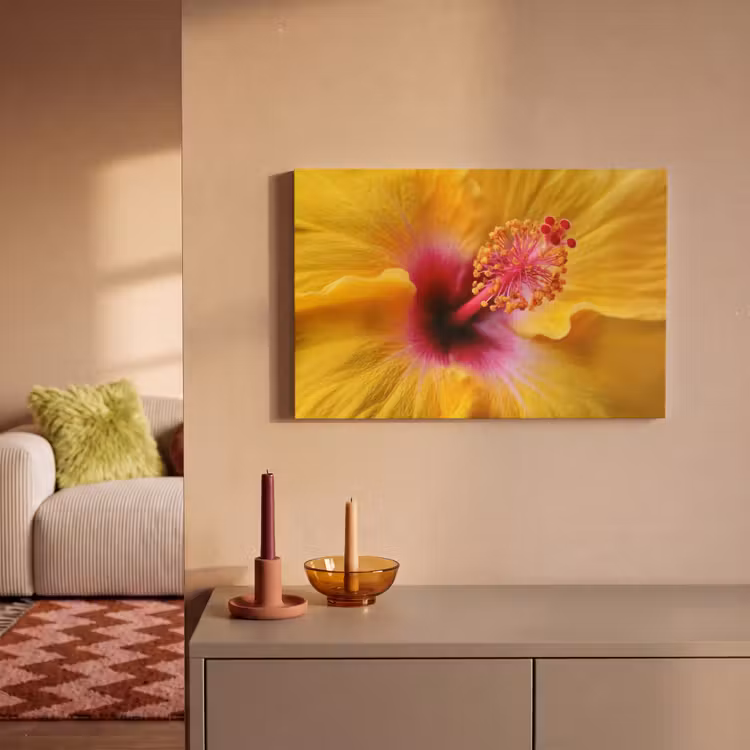 Canvas schilderij - Geel - Hibiscus - Tropisch — 2
