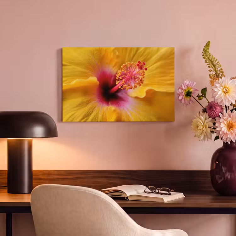 Canvas schilderij - Geel - Hibiscus - Tropisch — 4