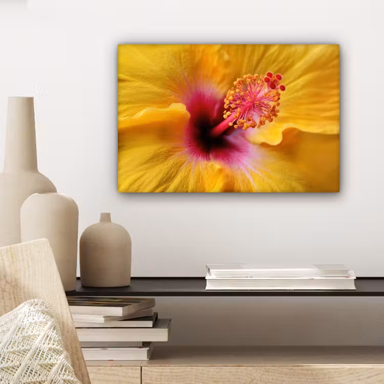 Canvas schilderij - Geel - Hibiscus - Tropisch — 5