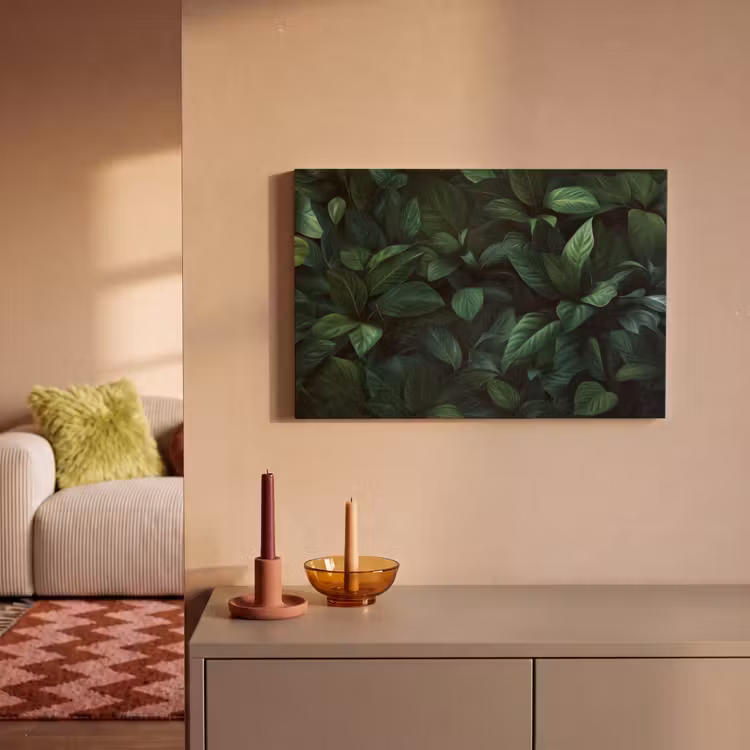 Canvas schilderij - Bladeren - Ovaal - Groen - Nerven — 2
